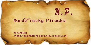 Muránszky Piroska névjegykártya